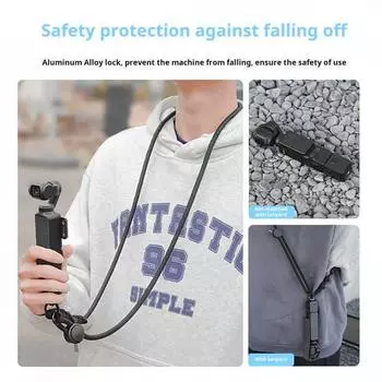 Yousheng Anti-lost Rope Strap Neck Sling для камер Insta360 X4 Регулируемая длина Camera Rope Braiding Camera Strap для Pocket 3