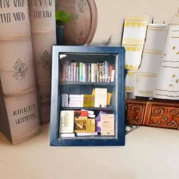 Yousheng Anxiety Relief Mini Bookshelf Pocket Anxiety Bookshelf Wooden Bookshelf Fidget Toy Стресс Декор для домашнего офиса для любителей книг 1pc
