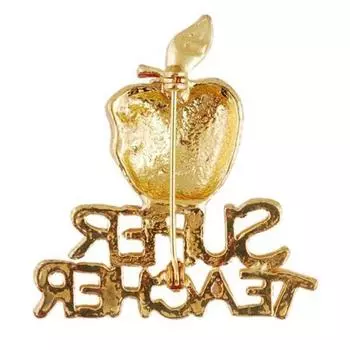 Yousheng Apple Super Teacher брошь со стразами, инкрустированная булавкой, рождественский подарок на день учителя красный
