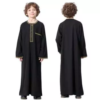 Yousheng арабские детские мальчиковые халаты абайя кафтан халаты Дубай Оман Катар детские кафтаны костюмы свободные длинные рукава халаты исламские молитвенные халаты 110cm белый