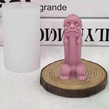Yousheng Ароматерапевтическая свеча Форма 3D Пенис Гравировка Лицо Антипригарный Многоразовый DIY Легко Снимаемый Силиконовый Изготовление Свечей Товары Для Дома A