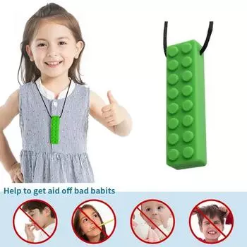 Yousheng Baby Molar Stick, пищевой силиконовый радужный строительный блок со шнуром, предотвращает глотание, развивает моторику полости рта, сенсорное жевательное ожерелье M