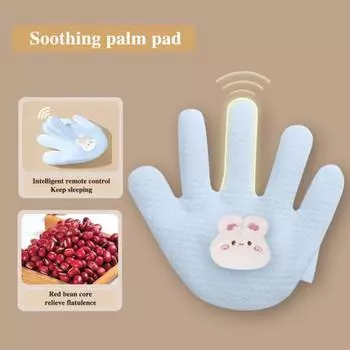 Yousheng Baby Soothing Palm Plush Cartoon Palm Shape Baby Hand Pillow Перчатка для предотвращения испуга у ребенка Успокаивающая подушка для руки синий