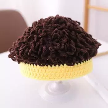 Yousheng Baby Wig Cap Милая удобная вязаная шапочка для малышей фото короткая кудрявая взрывная шапочка для парика для повседневной носки красный