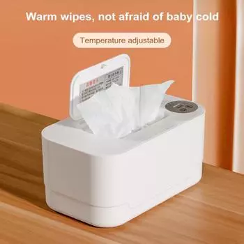 Yousheng Baby Wipe Warmer с датчиком температуры, нагрев сверху вниз, безопасная зарядка, портативный нагревательный ящик для салфеток белый