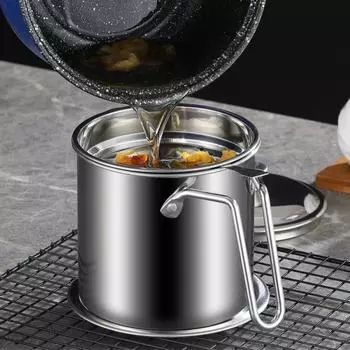 Yousheng Bacon Grease Saver с ситечком 1,8 л, большой емкости, контейнер для жира и бекона, масляный фильтр, легко чистить, продуманный подарок