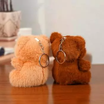 Yousheng Bear плюшевый брелок для рюкзака мягкий вышитый розой медведь кулон для ключей мультяшный автомобиль подарок для любимых кофейный