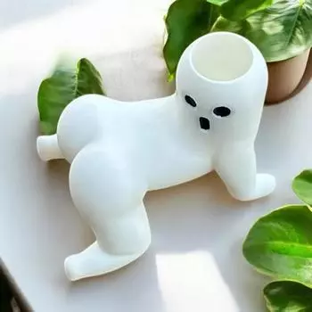 Yousheng Big Booty Ghost Planter Resin Air Plant Holder Настольный декор Ghost Pouting Butt Flower Pot Gag Gift для семьи, друзей, любителей растений белый