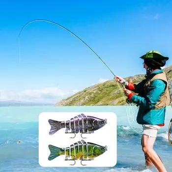 Yousheng Bionic Swimming Bait Реалистичные рыболовные снасти для ловли окуня форели 3D Бионические рыболовные приманки, которые плавают сами по себе для пресноводной и соленой рыбалки E