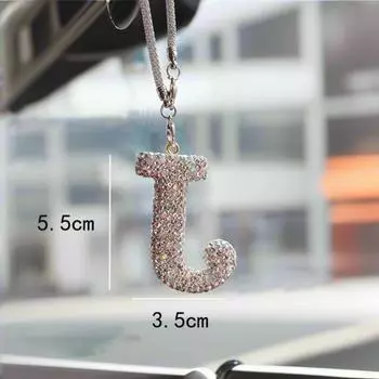 Yousheng Bling Car Letter Charm Искусственная хрустальная подвеска в виде буквы на зеркало заднего вида автомобиля Подвесной алфавитный орнамент со стразами для автомобиля Аксессуар для дерева L