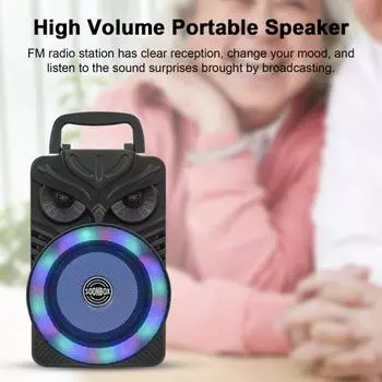 Yousheng Bluetooth-совместимый динамик с RGB-подсветкой, поддержкой TF-карт, стереозвуком, перезаряжаемым портативным беспроводным динамиком синий