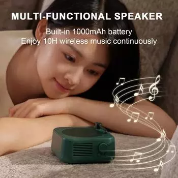 Yousheng Bluetooth-совместимый настольный динамик 5.3, винтажный портативный плеер, умный беспроводной проигрыватель проигрывателей, встроенный микрофон, стереодинамик белый