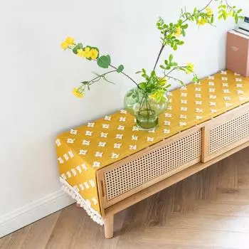 Yousheng Boho Burlap Желтая скатерть для стола, износостойкая, устойчивая к пятнам, машинная стирка, летняя кухонная обеденная скатерть, украшение для вечеринки жёлтый