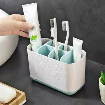 Yousheng большая емкость электрическая зубная щетка ящик для хранения зубной пасты Органайзер для ванной комнаты серый