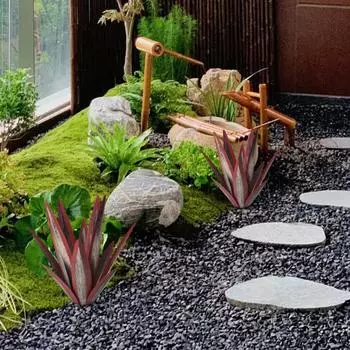 Yousheng Большая текила деревенская скульптура металлическая текила растение садовая статуя открытый двор газон железная художественная фигурка для домашнего патио декор 35cm синий