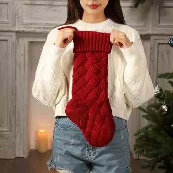 Yousheng Большие вязаные рождественские чулки 18 дюймов Рождественский подарочный чулок подвесные украшения праздничный декор конфеты игрушки сумка подвесной чулок для каминного окна