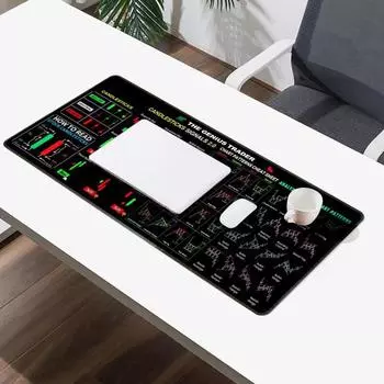 Yousheng Большой игровой коврик для мыши с прошитым краем Износостойкий водонепроницаемый нескользящий резиновый коврик для мыши и клавиатуры 30*80cm чёрный