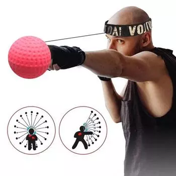 Yousheng Боксерские Рефлексы Мяч с повязкой на голову Скорость Реакция Точность Фокусировка Координация рук и глаз Тренировка Снятие стресса Удар по мячу Боксерское оборудование A