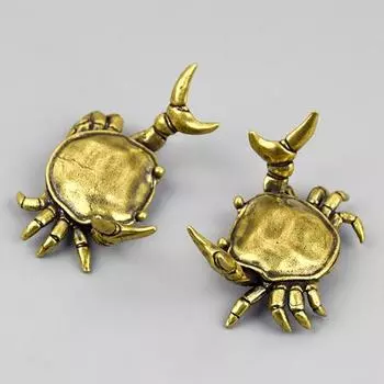Yousheng Brass Crab Pen Holder Miniature Heavylifting Crab Настольная подставка Metal Crab Figure Pen Rack для офисного хранения ручек, украшение для рабочего стола жёлтый
