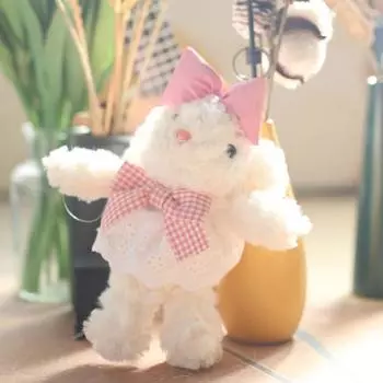 Yousheng Bunny Plush Keychain Girls Boys Plush Doll Pendant Mini Rabbit Purse Charm Gift Stuffed Toy Keyring Bag Accessories синий