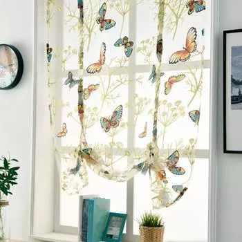Yousheng Butterflies Curtain Эластичные полузатемняющие полиэстеровые стрейч-шторы для оконного декора для дома 120*120cm