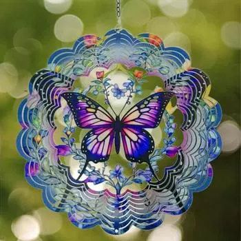 Yousheng Butterfly Wind Spinner металлическая 3D вращающаяся подвесная бабочка красочная светоотражающая ветряная вертушка садовая бабочка украшение для женщин жены Butterfly