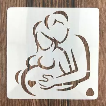 Yousheng Cake Stencil Hollow Out Smooth Surface Plastic Love Pregnant DIY Fondant Spray Template Kitchen Supplies C