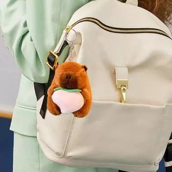 Yousheng Capybara плюшевая игрушка брелок мягкий кулон в стиле дикой природы надежное крепление сумка декор милый кукольный захват животное брелок F