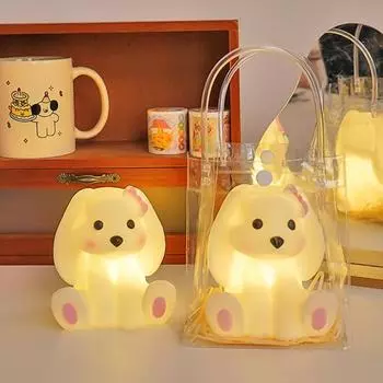 Yousheng Cartoon Bear Night Light Soft Glow Flicker Free Battery Powered Soft Silicone Night Light LED Bedside Lamp Decoration 1pc