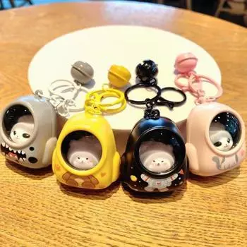 Yousheng Cartoon Cat брелок-фонарик на батарейках маленький карманный универсальный мини светодиодный брелок-фонарик чёрный