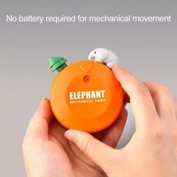 Yousheng Cartoon Timer 60-минутный 360-градусный вращающийся точный бытовой кухонный таймер в форме слона для ежедневного использования розы красного