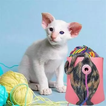 Yousheng Cat Yarn Bowl держатель для пряжи из смолы для вязания крючком домашний декор для стола мультяшный кот попа диспенсер для пряжи подарок для любителей вязания крючком D