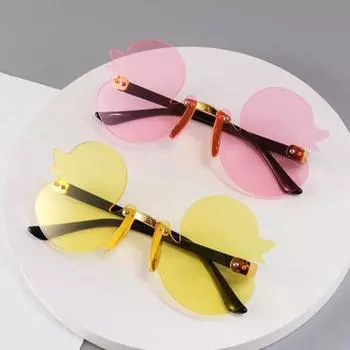 Yousheng Children Sunglasses Duckling Shape Translucent Anti-UV Block Sunlight Eye Protection Photo Prop Girls Vacation Summer Beach Sunglasses
