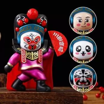 Yousheng Chinese Face Changing Doll Toy Sichuan Opera Souvenir 4 Facial Looks Traditional Chinese Doll Gift for Chinese Culture Enthusiasts чёрный