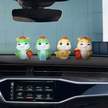 Yousheng Chinese Zodiac Snake Figurine Resin Hand-Painted Snake Ornament Cartoon Mini Snake Statue for New Year Celebration And Home Decor D жёлтый