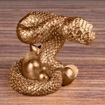 Статуэтка змеи китайского зодиака Yousheng, коллекционная статуэтка змеи богатства из смолы 2025 года, украшение по фен-шуй для домашнего стола, книжной полки, декор A