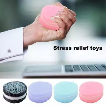 Yousheng Chocolate Cookie Squeeze Toy Soft TPR Stress Relief Biscuit Sensory Toy Kids Teens Adults Portable Simulated Food Fidget Toy