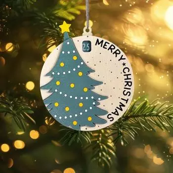 Yousheng Christmas Advent Calendar Slider Countdown Hanging Ornament Christmas Tree Countdown Calendar Pendant for Door Wall Mantel A