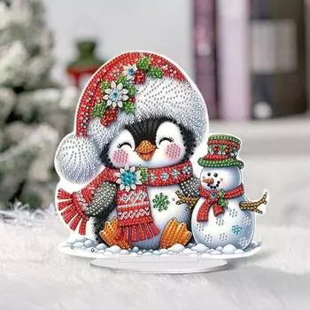 Yousheng Christmas DIY настольный комплект для рисования искусственными алмазами горный хрусталь снеговик/дом живопись ремесло стоячая картина из драгоценных камней украшение стола A