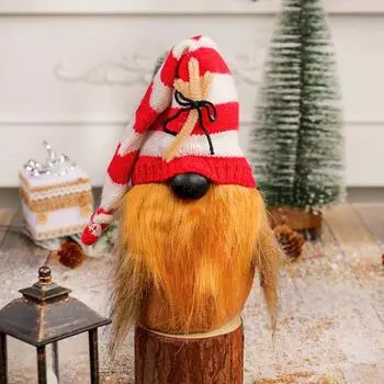 Yousheng Christmas Dwarf Doll Faceless Red Heart Gnome Plush Toy Ornament Colored Beard Faceless Doll Holiday Decoration for Home Office A