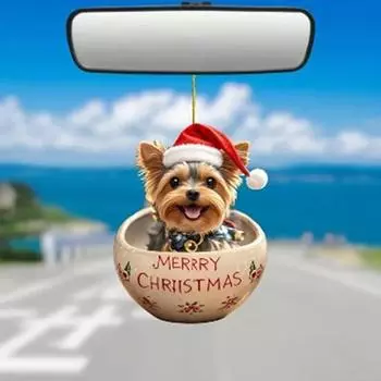 Yousheng Christmas Elk Pendant Hanging Pendant with Lanyard Easy to Hang Unique 2D Design Car Rearview Mirror Charm Xmas Tree Pendant A