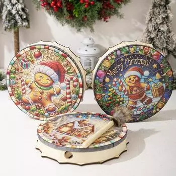 Yousheng Christmas Gingersnap Man барабан с деревянной палочкой водонепроницаемый йога медитация музыкальная терапия дети взрослые ударные инструменты игрушка