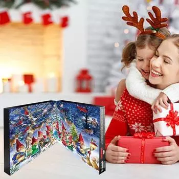 Yousheng Christmas Gnome Advent Calendar Xmas Advent Calendar with Inside Resin Dwarf Figurines 24 Days Christmas Countdown Calendar Gift for Kids A
