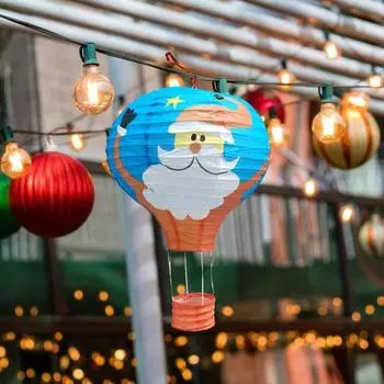 Рождественский бумажный фонарь Yousheng, бумажный фонарь в виде воздушного шара, многоразовый декоративный подвесной бумажный фонарь для детского дня рождения, рождественский 30cm зелёный