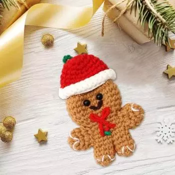 Yousheng Christmas Pendant Cartoon Gingerbread Man Doll Wool Yarn Handcrafted Comfort Toy Handcrafted Braided Xmas Pendant D