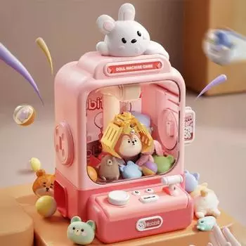 Yousheng Claw Machine Toy для детей, электрический торговый автомат с монетоприемником, милыми куклами, подсветкой и звуком, домашняя аркадная игра для вечеринки по случаю дня рождения зелёный