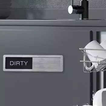 Yousheng Clean Dirty Dishwasher Magnet Легко скользящий Сильный магнитный знак Kitchen Clean Dirty Dishwasher Знак для посудомоечной машины Home Restaurants серебряный