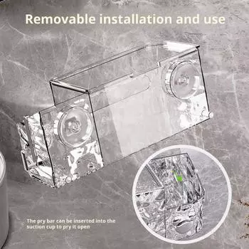 Yousheng Clear Shower Caddy Держатель для салфеток Большая емкость Гладкая текстура Бумажный диспенсер Контейнер для хранения влажных салфеток серебряный