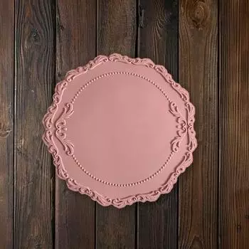 Yousheng Coaster винтажный тисненый цветочный узор дизайн силиконовый многоцелевой коврик для посуды для защиты домашнего декора S светло-розовый