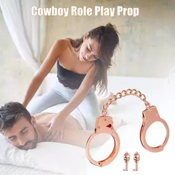 Yousheng Couple Fun Manacle Прочная металлическая конструкция для длительного использования Простая система блокировки Ключ не нужен Реквизит для вечеринки для ролевых игр Ковбои Хэллоуин